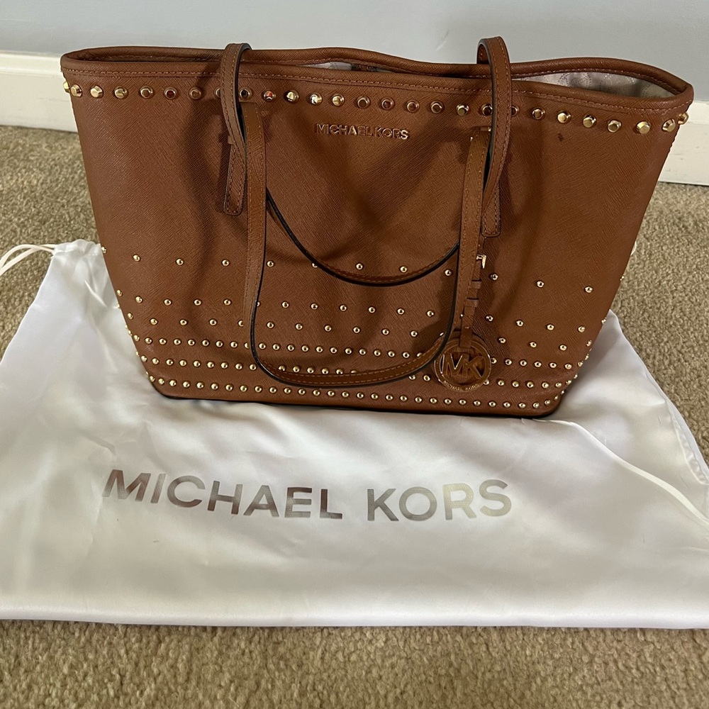 Brown with Gold Studs Michael Kors Purse